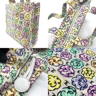 Pre-owned Chanel Camellia Nylon Canvas Tote Bag ()