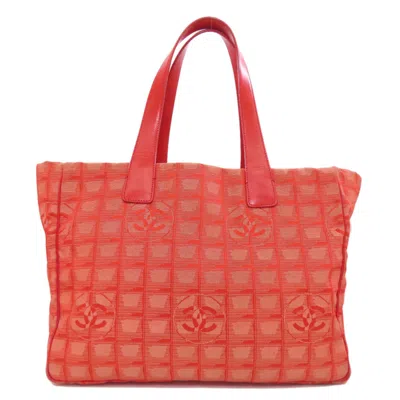 Pre-owned Chanel New Travel Line Red Color Tote Bag ()