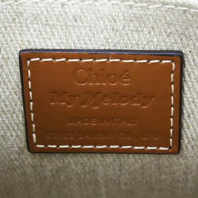 Pre-owned Chloé Beige Brown Linen Leather Shoulder Bag Tote Bag ()