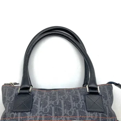 Pre-owned Dior Christian  Navy Denim Leather Tote Bag ()