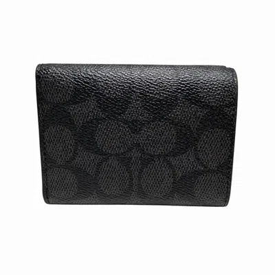 Pre-owned Coach Black Signature Line Wallet (tri-fold) ()