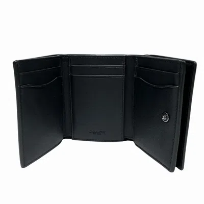 Pre-owned Coach Black Signature Line Wallet (tri-fold) ()