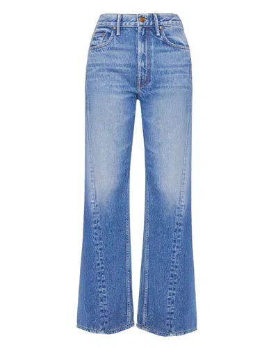 Mother The Lemon Twist Sneak Button-fly Jeans In Blue