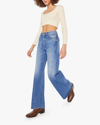 Mother The Lemon Twist Sneak Button-fly Jeans In Blue