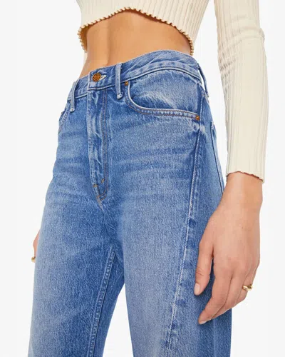 Mother The Lemon Twist Sneak Button-fly Jeans In Blue