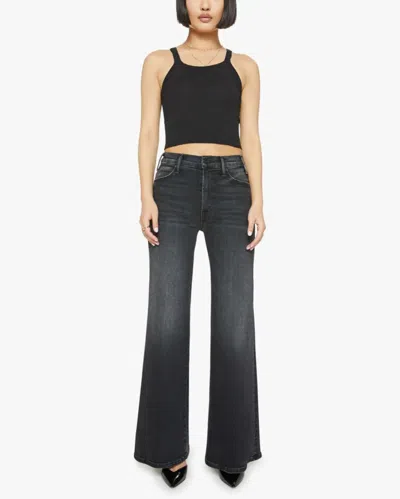 Mother Jeans Hustler Roller Sneak Fray In Black