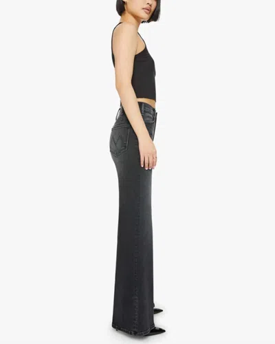 Mother Jeans Hustler Roller Sneak Fray In Black