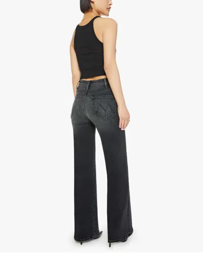 Mother Jeans Hustler Roller Sneak Fray In Black