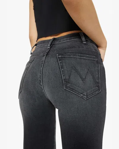 Mother Jeans Hustler Roller Sneak Fray In Black