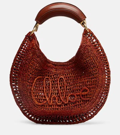 Chloé X Made For A Woman Summer Banana Small Raffia Shoulder Bag In Brown