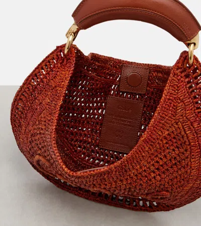 Chloé X Made For A Woman Summer Banana Small Raffia Shoulder Bag In Brown