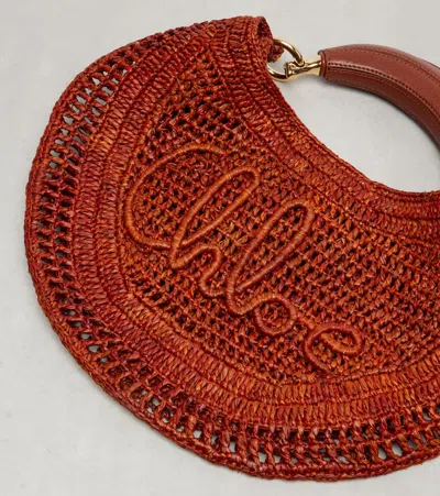 Chloé X Made For A Woman Summer Banana Small Raffia Shoulder Bag In Brown