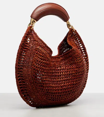 Chloé X Made For A Woman Summer Banana Small Raffia Shoulder Bag In Brown