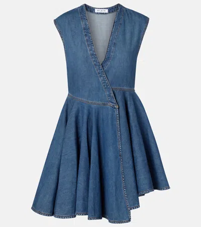 Alaïa Wrap Dress In Blue