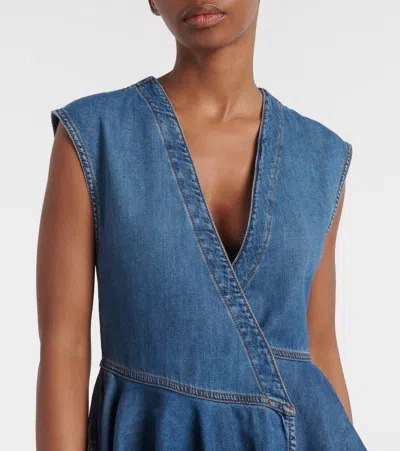 Alaïa Wrap Dress In Blue