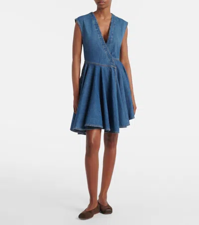 Alaïa Wrap Dress In Blue