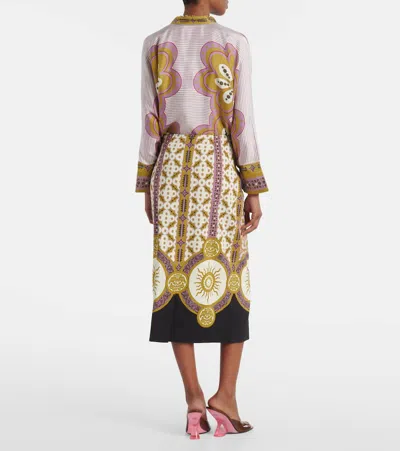 La Doublej Patterned Pencil Skirt In Multi