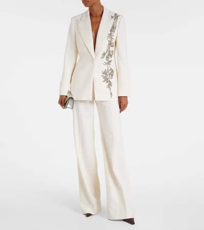 Costarellos Beaded-embellishments Bird-motif Blazer In White