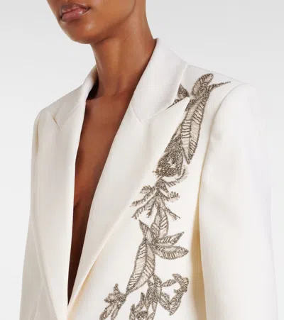 Costarellos Beaded-embellishments Bird-motif Blazer In White