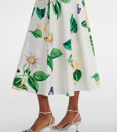 Leo Lin Bianca Floral Cotton Shirt Dress In White