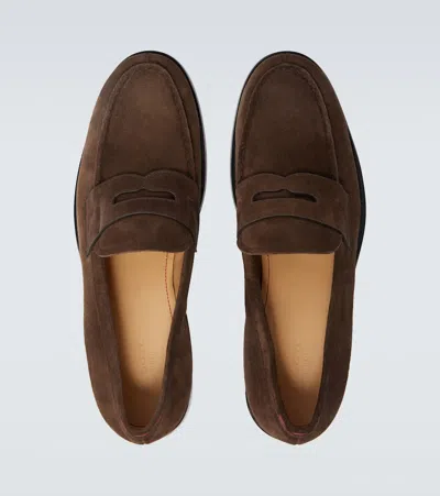 Kiton Suede Loafers In Brown