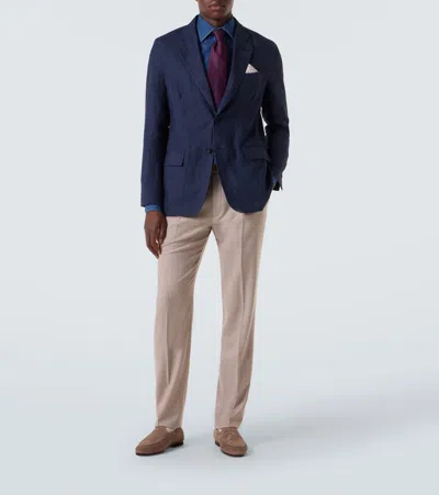 Rubinacci Virgin Wool Tapered Pants In Gray