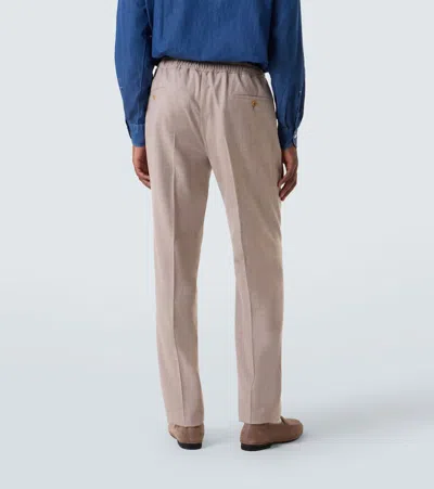 Rubinacci Virgin Wool Tapered Pants In Gray