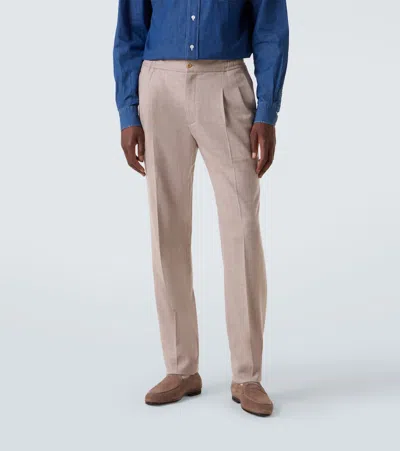 Rubinacci Virgin Wool Tapered Pants In Gray