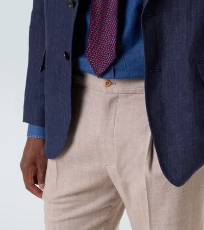 Rubinacci Virgin Wool Tapered Pants In Gray