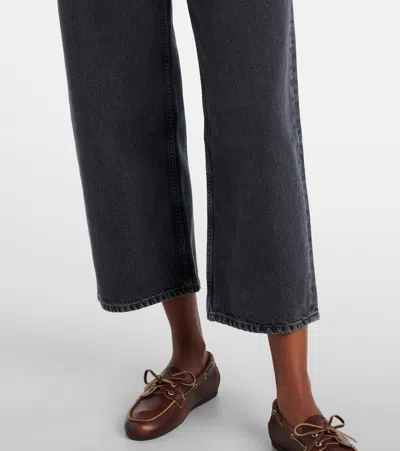 Agolde Mid-rise Wide-leg Denim Trousers In Black