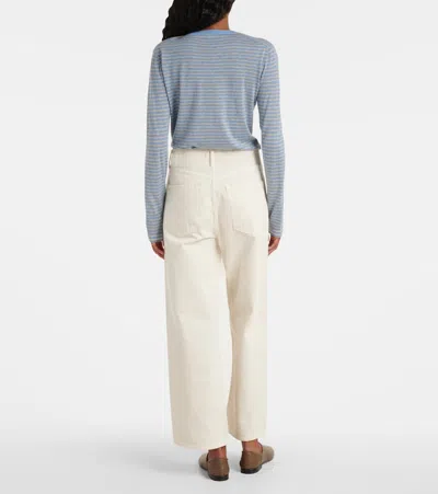 Agolde Ren High-rise Cropped Wide-leg Jeans In Neutral