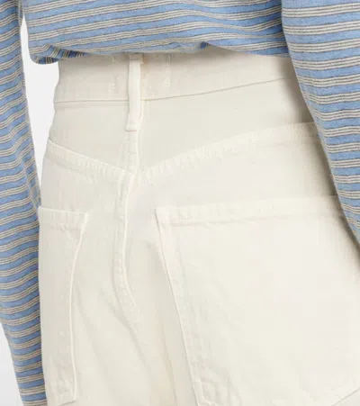 Agolde Ren High-rise Cropped Wide-leg Jeans In Neutral