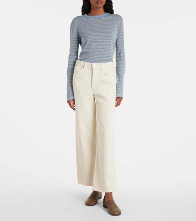 Agolde Ren High-rise Cropped Wide-leg Jeans In Neutral