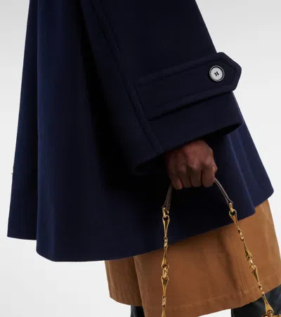 Chloé Wool Blend Short Coat In Blue
