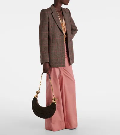 Chloé Chloe Women Checked Wool Tailored Jacket In Brown