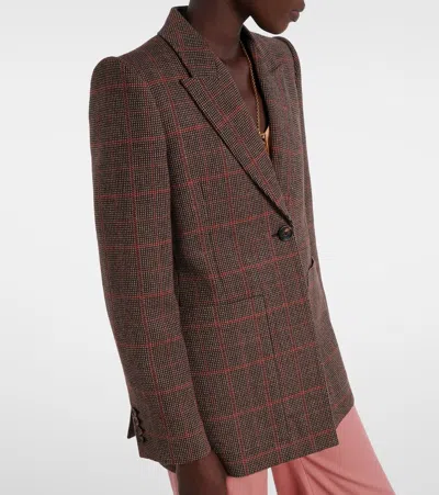 Chloé Chloe Women Checked Wool Tailored Jacket In Brown