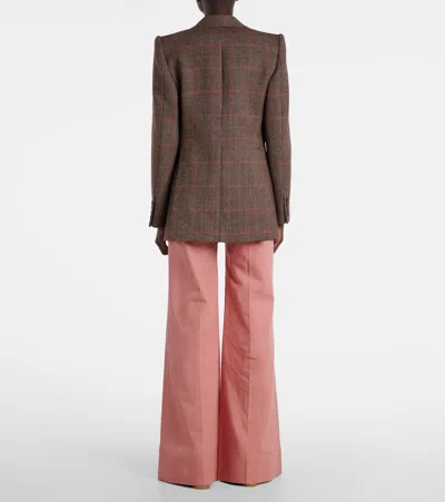 Chloé Chloe Women Checked Wool Tailored Jacket In Brown