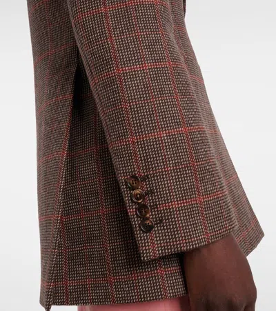 Chloé Chloe Women Checked Wool Tailored Jacket In Brown