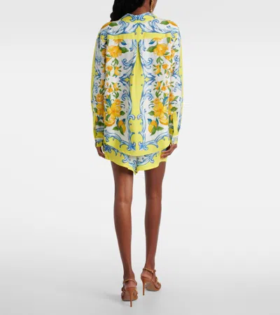 Farm Rio Off-white Sicily Scarf Lenzing Ecovero Euroflax Shirt In Green