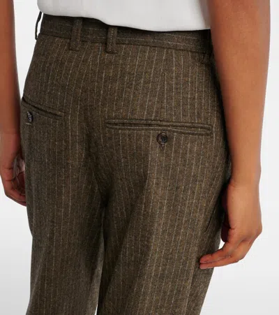 Isabel Marant Wool Blend Straight Pants In Brown