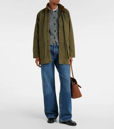 Polo Ralph Lauren Cable Knit Sweater With Button-up Front And Fitted Ribbed Hem In Gray