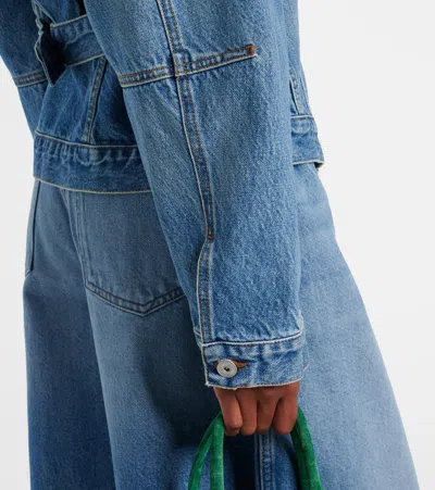 Jacquemus Classic Cotton Denim Jacket With Tailored Hem And Chest Pockets In Blue