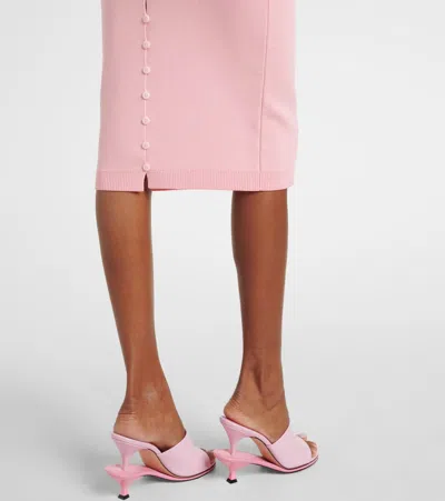 Jacquemus La Robe Sera Pink Dress With Square Neckline And Back Buttons In Fabric Woman