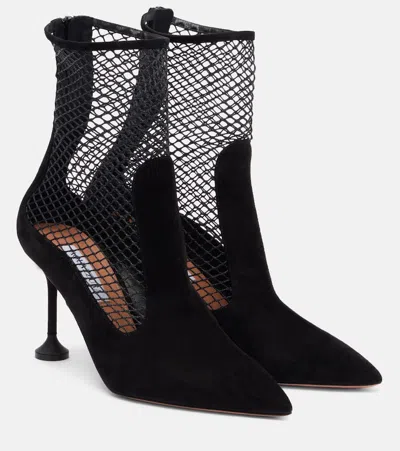 Aquazzura Mesh Ankle Bootie 85 In Black