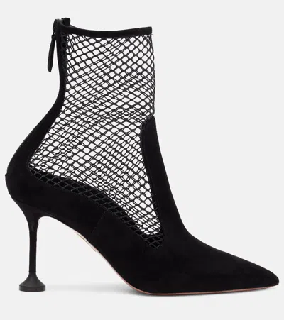 Aquazzura Mesh Ankle Bootie 85 In Black