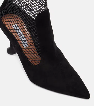 Aquazzura Mesh Ankle Bootie 85 In Black