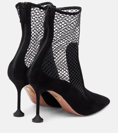 Aquazzura Mesh Ankle Bootie 85 In Black