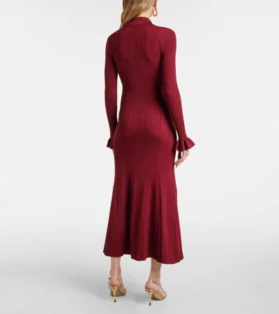 罗纹针织中长连衣裙