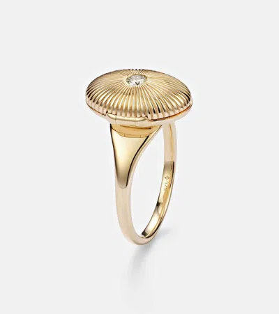 Persée 9kt Gold Ring With Diamond In Gold