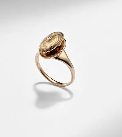 Persée 9kt Gold Ring With Diamond In Gold